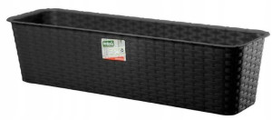 Skrzynka balkonowa antracyt rattan 60 cm