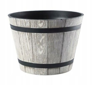 Donica okrągła imitacja drewna duża MADERA 30cm