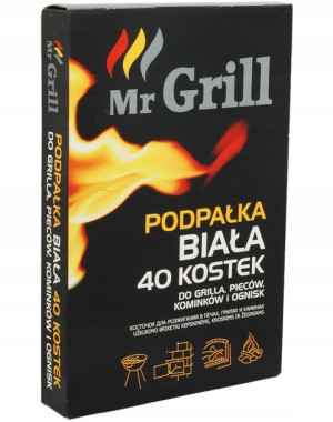 Rozpałka do grilla i kominka w kostkach biała x40