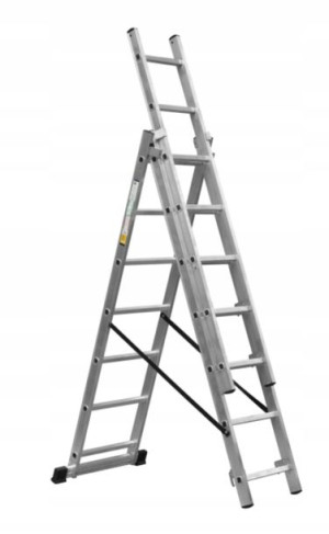 Drabina aluminiowa rozkładana 3x7 stopni 150 kg
