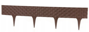 Palisada ogrodowa plastikowa rattan brąz 2,4 m