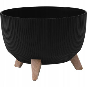 Doniczka na nóżkach z wkładem ROMA Eco 33x18,5 czarna