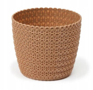 Doniczka okrągła Jersey Eco naturalne drewno 19 cm