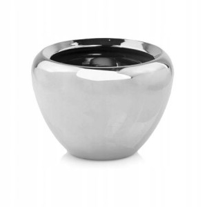 Doniczka ceramiczna misa 16 cm srebrna