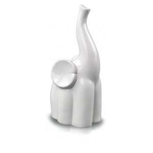 Figurka ozdobna słoń ceramiczny 16 cm biały