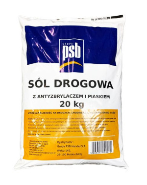 Sól drogowa z antyzbrylaczem i piaskiem PSB 20 kg