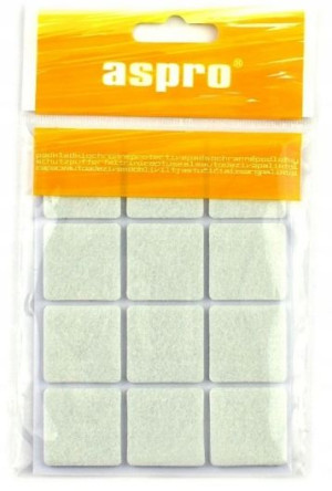 Podkładki filcowe samoprzylepne 2,8x2,8 cm białe 12 szt.