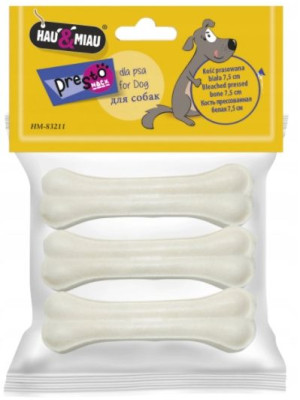 Kość prasowana dla psa naturalna 7,5cm 3 szt