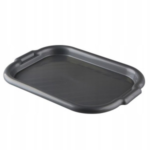 Taca prostokątna plastikowa 39 x 27cm srebrna