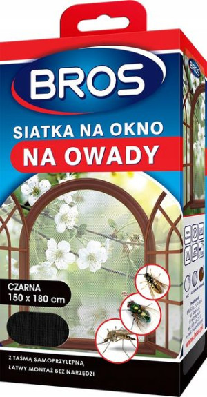 Moskitiera na okno przeciw owadom 180x150 cm czarna