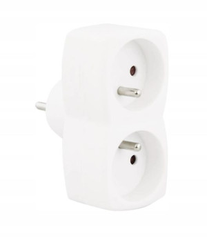 Rozgałęźnik elektryczny złodziejka podwójny 2x2P+Z