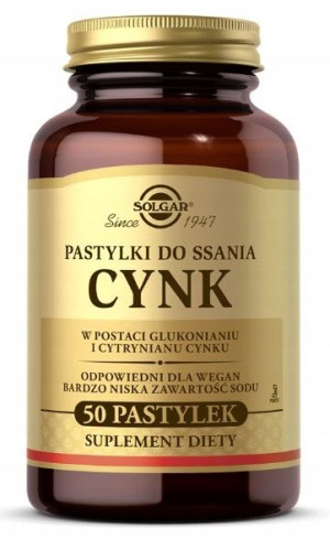 Solgar Cynk pastylki do ssania 50p. Testosteron