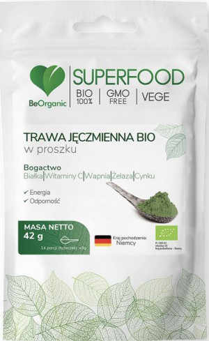 BeOrganic TRAWA JĘCZMIENNA Bio w proszku 42g