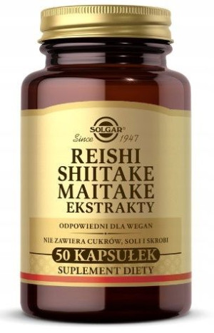 Solgar Reishi, Shiitake, Maitake ekstrakt Grzyby