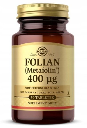 Solgar Folian (Metafolin) 400mcg Kwas foliowy VEGE