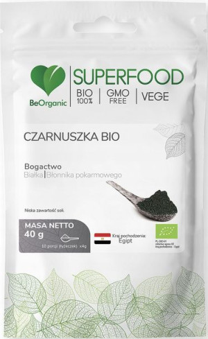 BEORGANIC Czarnuszka BIO BŁONNIK BIAŁKO 40g