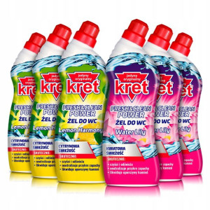 KRET ŻEL do WC Toalet Power Fresh Clean MIX 6x700