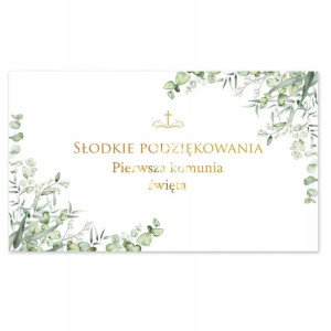 Naklejki Ciasto Dla Gości Komunia Kwiaty 10szt Y7