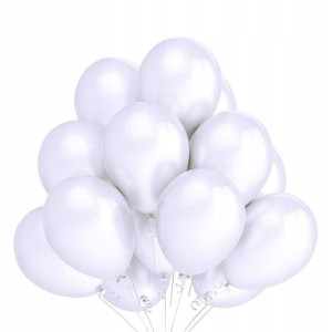 Balony Białe Matowe Pastel Komunia Chrzest 10szt.