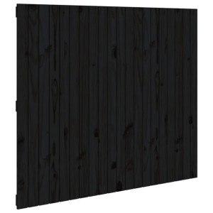 Wezgłowie łóżka, czarne, 127,5x3x110 cm, lite drewno sosnowe