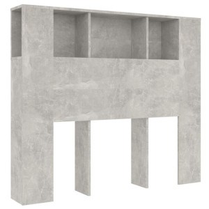 Wezgłowie łóżka z półkami, szarość betonu, 120x18,5x104,5 cm