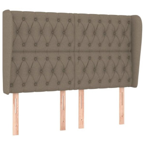 Zagłówek uszak, taupe, 147x23x118/128 cm, tkanina