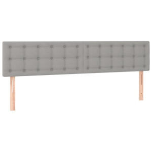 Zagłówki do łóżka, 2 szt., jasnoszary, 100x5x78/88 cm, tkanina