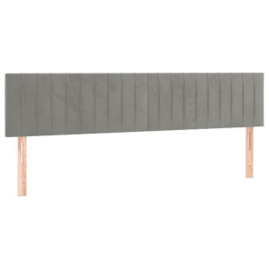Zagłówki do łóżka, 2 szt., jasnoszary, 100x5x78/88cm, aksamitny