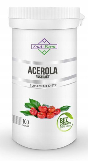 Acerola kapsułki Ekstrakt 10:1 600mg 100 kapsułek