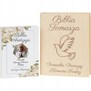 Drewniane Pudełko Z Biblią Na Komunię Świętą Y7