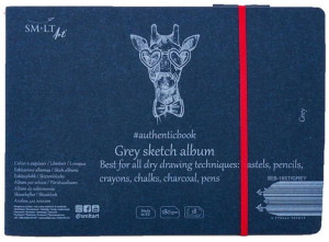 Szkicownik Żyrafa Szary Papier 245x176mm szyty 180g 18ark