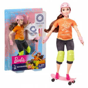 Barbie Lalka Olimpijka Deskorolka Skateboarding 3+