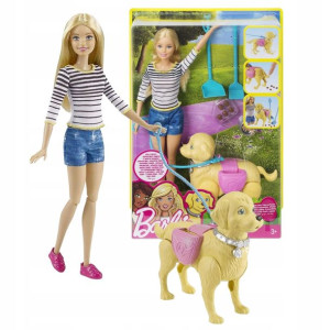 Mattel Barbie Zestaw Lalka Z Pieskiem Na Spacerze
