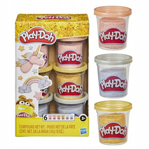 Hasbro Play-doh Ciastolina Metaliczne Kolory 6 Tub