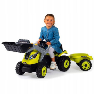 Smoby Traktor Farmer Max Z Przyczepką I Łyżką 3+