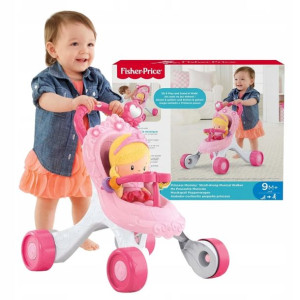 Fisher Price Wózek Chodzik Księżniczka + Lalka