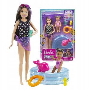 Barbie Skipper Lalka Opiekunka Zestaw Z Basenem