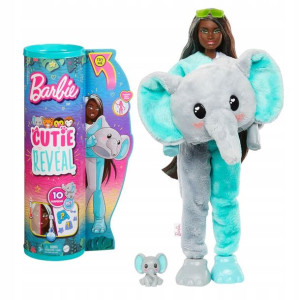 Barbie Cutie Reveal Lalka Słoń + 10 Niespodzianek