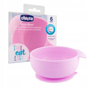 Chicco Miseczka Silikonowa Z Przyssawką Różowa 6m+