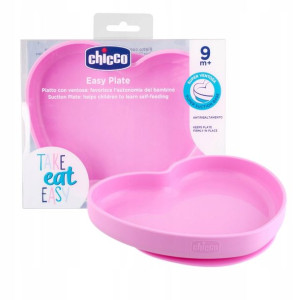 Chicco Talerz Z Przyssawką Silikonowy Różowy 9m+