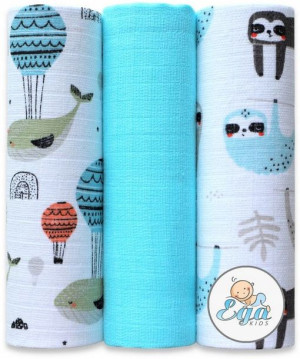 Ega Kids Zestaw Pieluszki Tetrowe 70x80 Cm 3-pack
