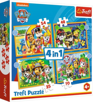 Trefl Puzzle 4w1 Wakacyjny Psi Patrol Mega Paka 4+