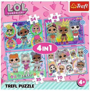 Trefl Puzzle 4w1 Poznaj Laleczki L.o.l. Surprise