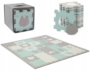 Kinderkraft Mata Piankowa Puzzle Luno Shapes Mint