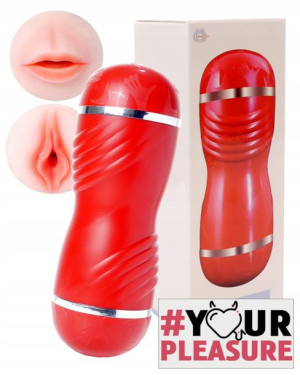 Masturbator Ssący 2w1 Męski Sztuczna Pochwa Cipka 3d Usta Wagina