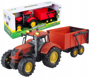 Dumel Agro Pojazd Traktor Z Przyczepą Jeździ +3
