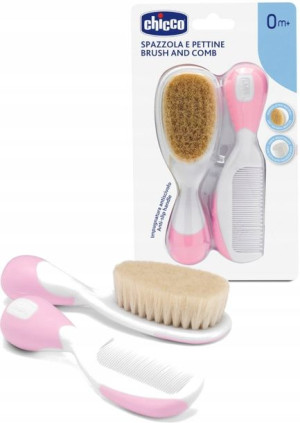 Chicco Szczotka Z Naturalnego Włosia + Grzebyk 0m+