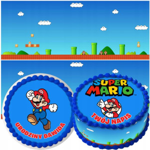 Zestaw Opłatek Na Tort+obwoluta Mario Bros Y6
