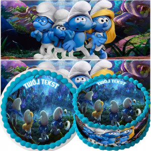 Zestaw Opłatek Na Tort+obwoluta Smerfy Smurf Y6