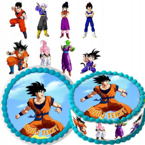 Zestaw Opłatek Na Tort+postacie Dragonball 8szt Y6